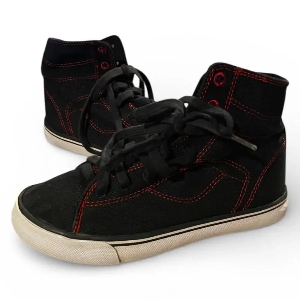 Pastry Skater Sneakers Boys 1 Black Red Textile Upper Kids Lace Up Retro Shoes